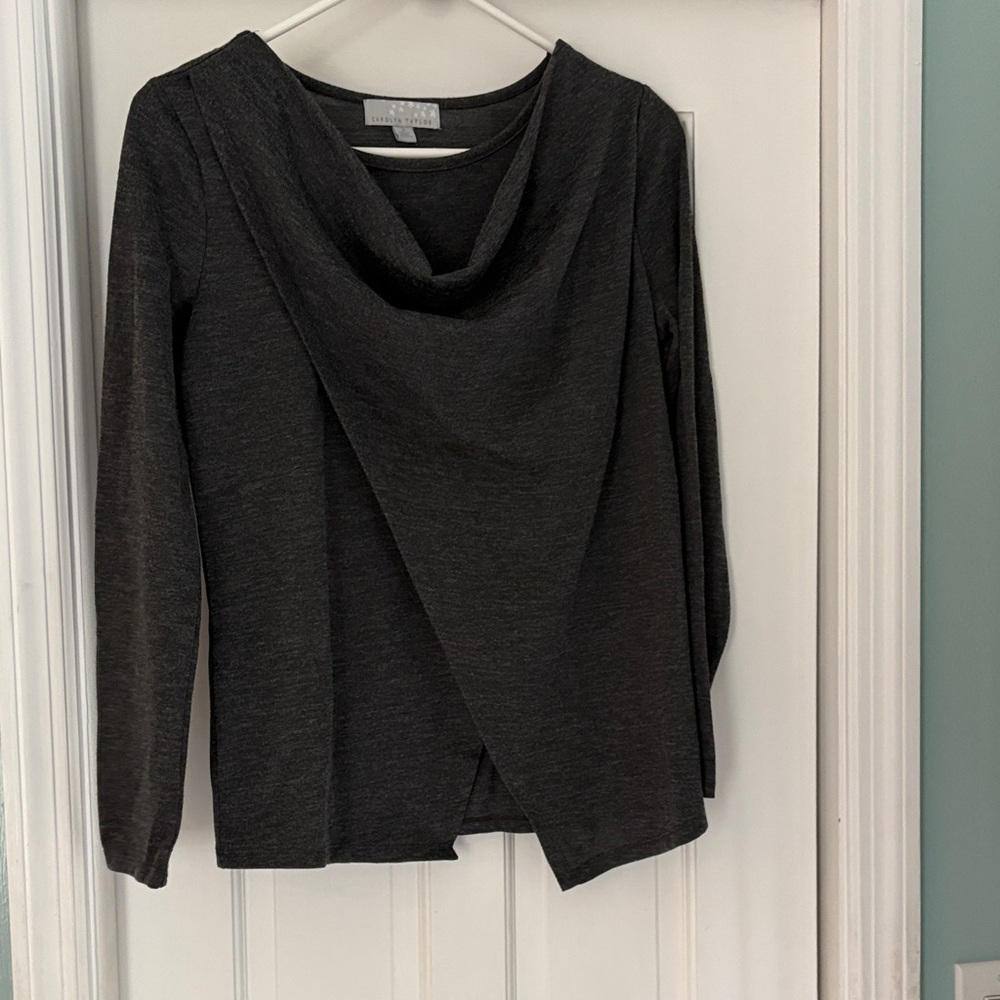 Carolyn Taylor Charcoal Cowl Neck Sweater